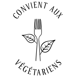 Nos engagements : convient aux végétariens 